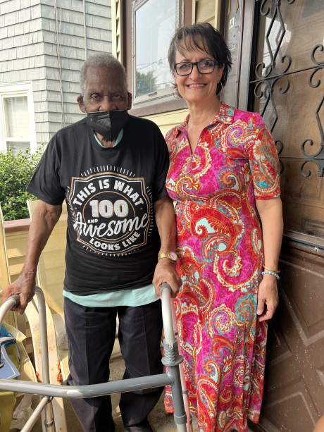 Katjana with 100 yr old Neighbor